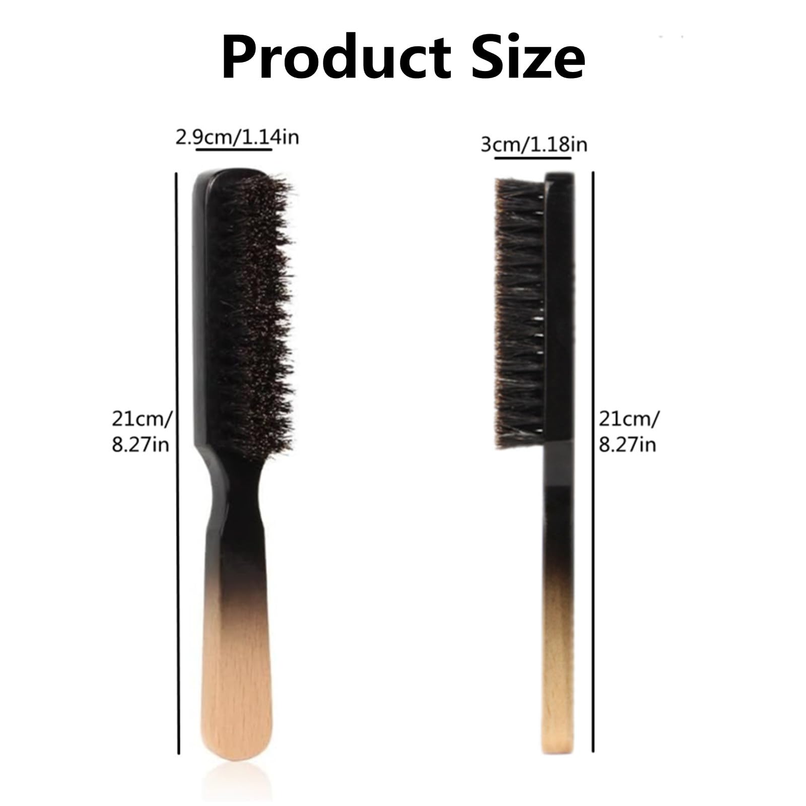 TIEGUANJIA Professional Beard Grooming Brush, Natural Hair Boar Bristles Fade Brush for Men's Facial Shave and Styling - Image 2