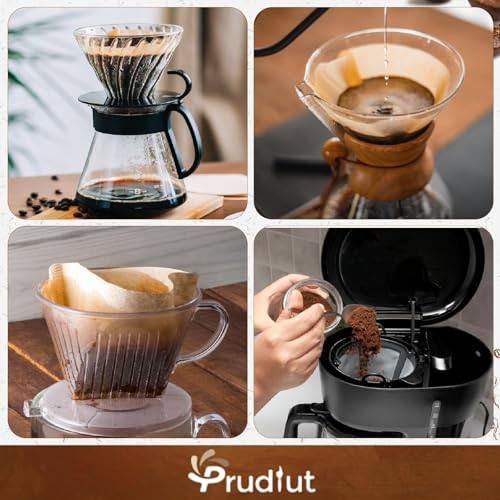 Image of 100 Count #4 Cone Coffee Filters 8-12 Cup Compatible with Ninja Maker | Unbleached, Disposable, Natural Wood Pulp Coffee Filters Compatible with Ninja, Pour Over and Drip Coffee Maker