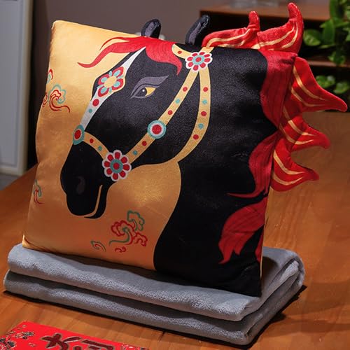 Coussin chauffe-mains cheval chinois, cadeau idéal pour sieste de bureau - 8