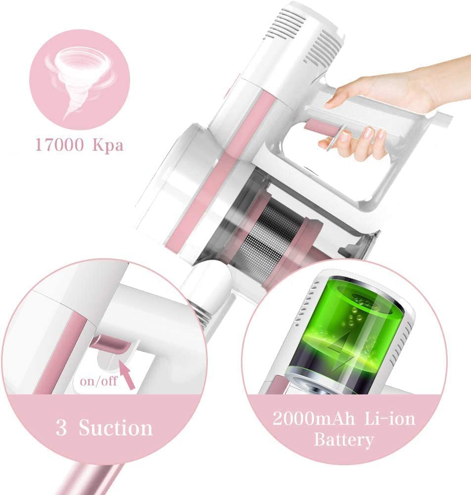 GREATOYAR-Aspirador-Inalambrico-Aspirador-de-Escoba-Aspirador-de-Mano-Ligero-3-en-1-Succion-Potente-17-Kpa-Motor-sin-escobillas-250W-LED-Tactil-para-Alfombra-Coche-Mascotas-Casa