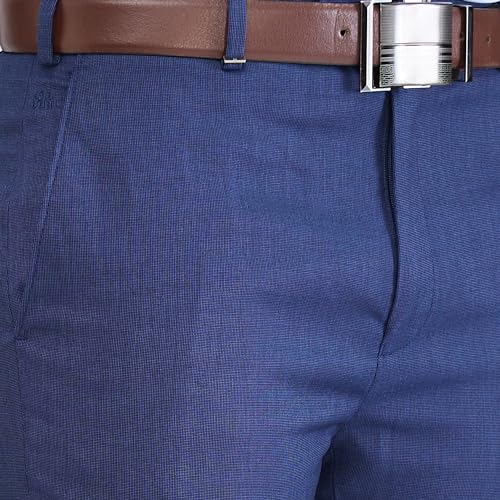 Image of Raymond Men Contemporary Fit Structure Pattern Terry Rayon Blend Pleatless Formal Trouser