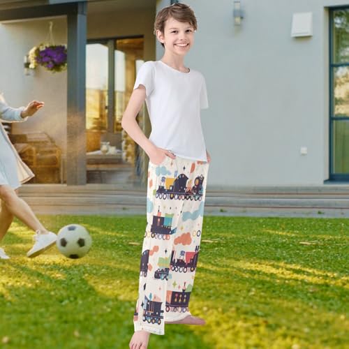 visesunny Boys' Pants Colorful Train Star Jogger Pants Elastic Waist Long Bottoms Trousers with Pockets4