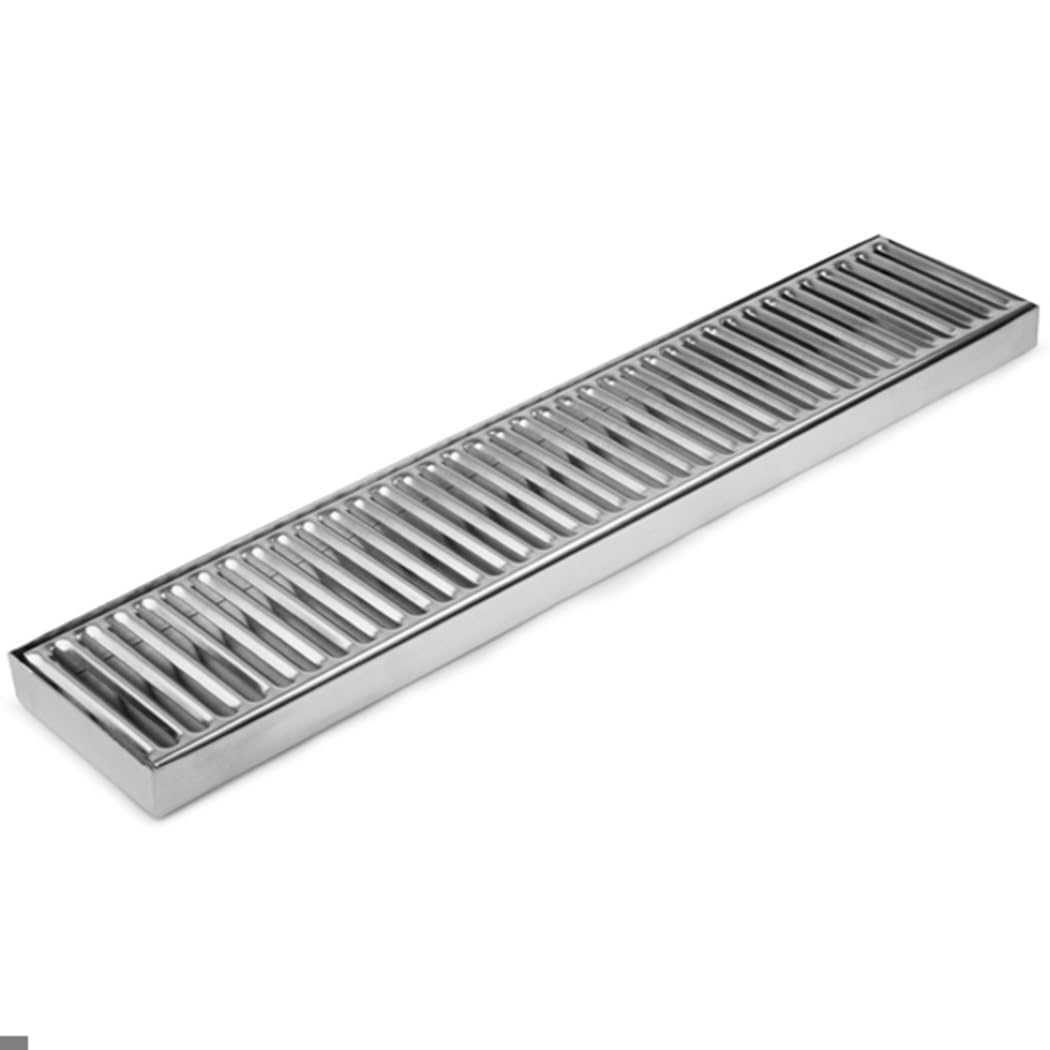 Bac de Récupération Acier Inoxydable 50x10cm Tapis de Bar Egouttoir Bac Récepteur INOX Comptoir Drip Tray Barmat Plateau d'Egouttage Matériel Bar Restaurant (1 Pièce)