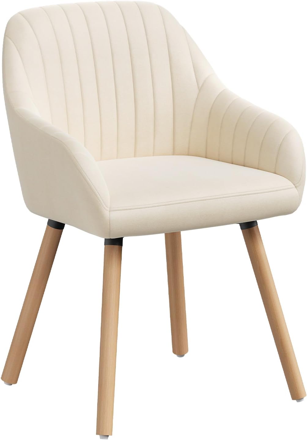 WOLTU Dining Chair, Upholstered Armchair Bedroom Chair, Cream White
