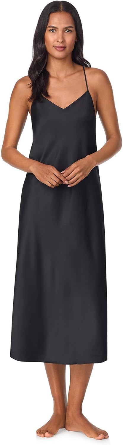 Lauren Ralph Lauren Women's Satin V-Neck Sleeveless Maxi Gown