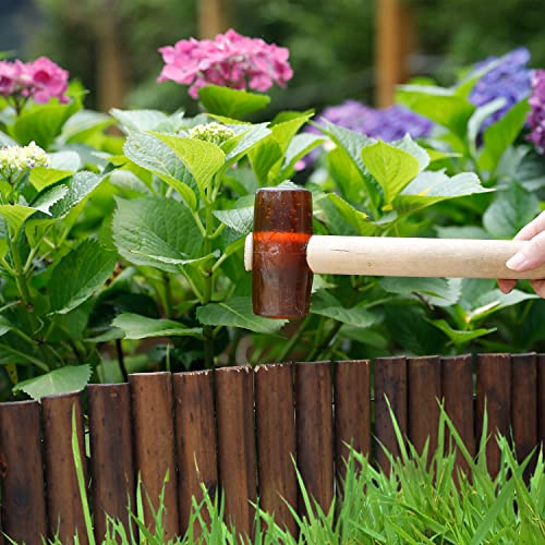 image for Worth Garden Wooden Short Fence Edging Burnt Wood Finish Outdoor Garde