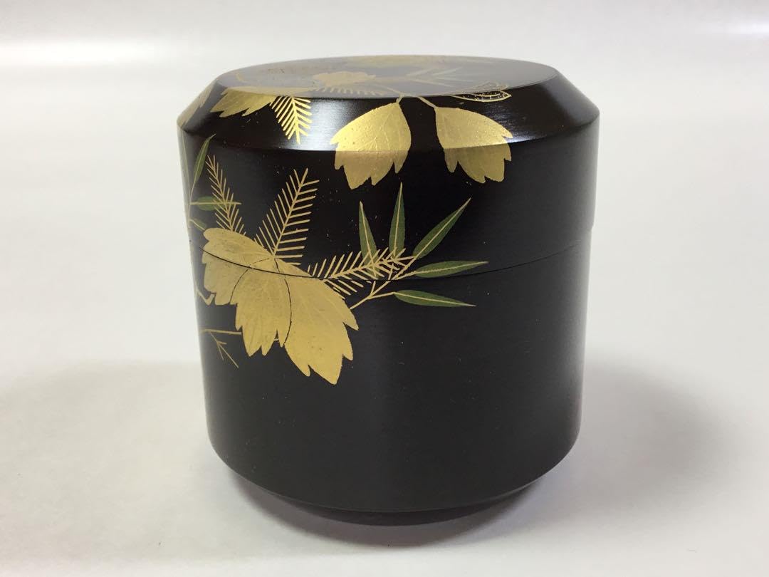 Amazon.co.jp: 雪吹棗 桜材神代塗桐竹 中出光峰 茶道具 : ホーム＆キッチン