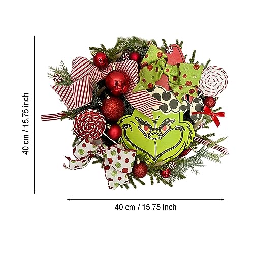 Couronnes de Noël artificielles vertes avec pommes de pin pour toutes saisons - 8