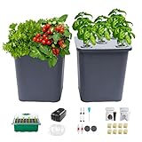 Lawnful 2 Hydroponic Buckets Kit for Plants, Hydroponics Growing System for Herbs/Tomato/Vegetables,...