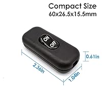 Vista 6 de Interruptor de cable en línea, 2 unidades, CA 250 V 6 A, interruptor de control de lámpara de encendido/apagado, interruptor basculante para lámpara