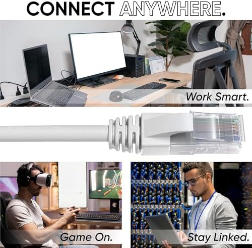 Mr. Tronic 100 m Ethernet ağ kablosu Cat 5E, LAN ağ kablosu, hızlı ve güvenilir internet için, AWG24 toplu kablo Cat 5E | Bulk kablo 1 Gbps, 100 MHz, UTP CCA (100 metre, gri) - Görsel 6