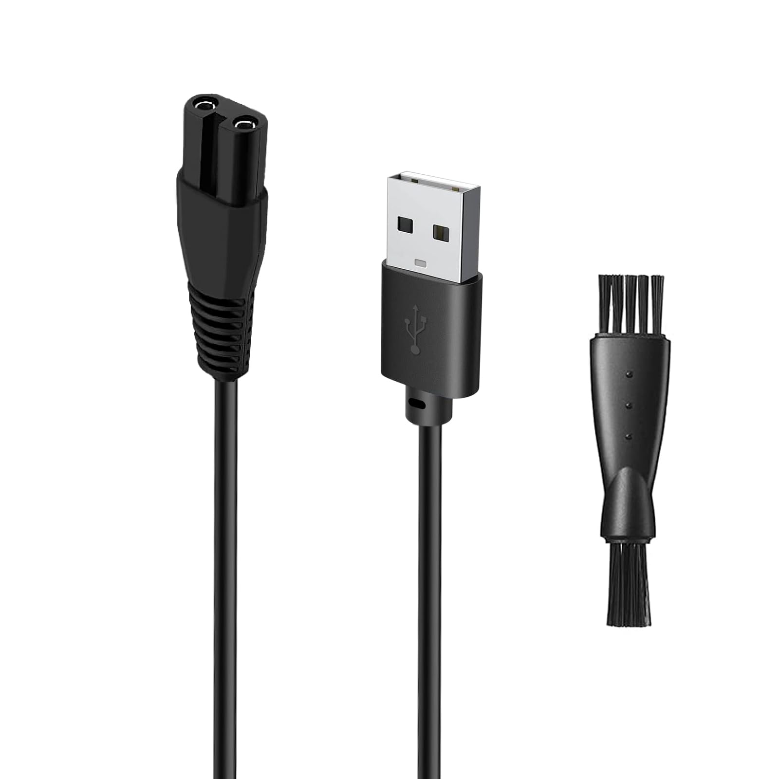 Cavo di ricarica USB da 5 V per rasoi Wyklaus 7D, soluzione di alimentazione compatibile e affidabile, con 1 spazzola per la pulizia, cavo di alimentazione da 1 m