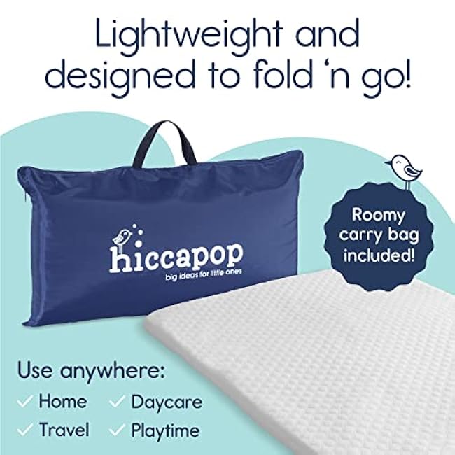 hiccapop Pack and Play Mattress Pad (38x26x1.5), Playard Pad, Portable Crib Mattress, 1.5 Thick