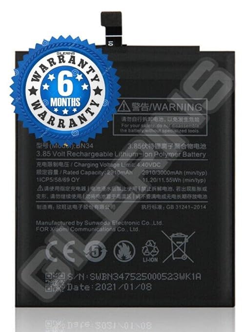 Image of Original BN34 Battery for Redmi 5A / 5A / MCG3B / MCI3B / Battery with 6 Month Warranty** (EE48)