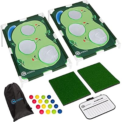 Golf Cornhole Set - Golf Yard Game - Chipping Practice Set for Both Indoors and Outdoors - Perfect Golf Gift for Men