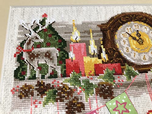Image of RIOLIS - Christmas Shelf 1903 Holiday Cross Stitch Kits 11 inchx8, Cross Stitch Kits for Beginners & Advanced, Crossstitching Kits Adult, Counted Stitching Kits, Christmas Embroidery Kit