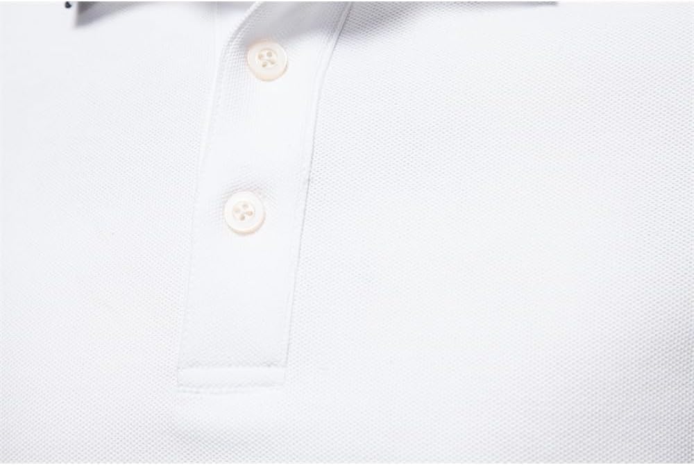 Men Polo Shirts Long Sleeve Comfort Cotton Polo Shirt Casual Tops | Men Striped Collar Long Sleeve Polo Shirt, Breathable Pique Golf Top S-XXL, 6 Classic Solid Shades, Cotton Long Sleeve Polo