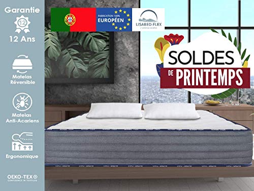 Lisabed Flex  Colchón Olinda-Flex 150x190, Viscoelástico de Grafeno de Alta Densidad, Reversible (Invierno/Verano), Gama Prestige Hotel, 22 cm  Todas Las Medidas