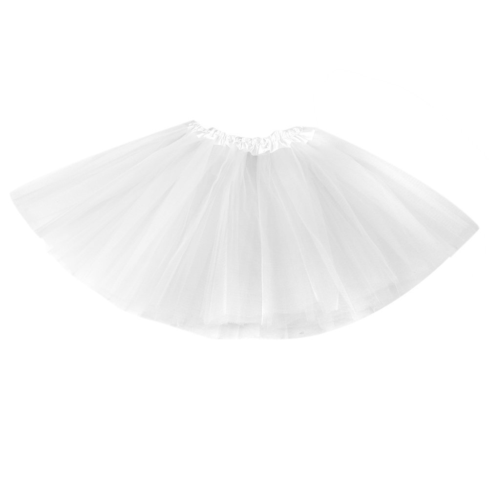 CHIC-CHIC Baby Kids Girls Tutu Fancy Skirt Dancewear Princess Lace Mini Ballet Skirt (2-7 Years Old) (White)