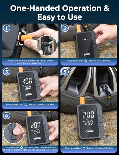 Image of Oasser Tire Inflator Portable Air Compressor Air Pump for Car Tires