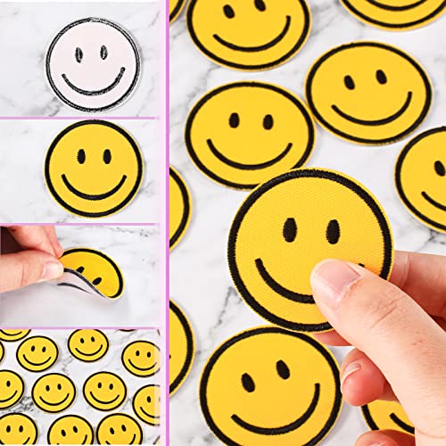 24 Pieces Smile Face Iron On Patch Yellow Smile Face Patches Cute Happy Face Applique Clothes Embroidered Patches Vintage Iron On Patches For Jeans Bags Clothing Dress Hat Jacket Craft Diy Decor #TOP2