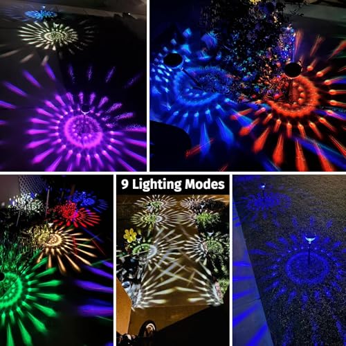 JNOEC 8Pack Solar Pathway Lights Outdoor, Color Changing+8 Fixed Color (Warm White, Cool White, Colored) Solar Lights Outdoor, Bright Solar Powered Garden Light by JNOEC - Image 2