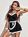 Avidlove Sexy Maid Lingerie for Women Roleplay Cosplay Costume Dress Black M