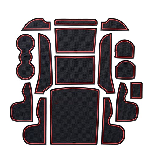 Tapis de porte-gobelet de voiture anti-dérapant Kia Sorento 2015-2019 rouge caoutchouc