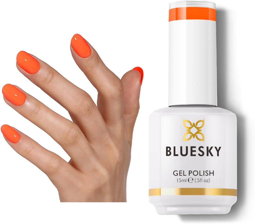 BLUESKY Orange Gel Polish - Tangerine Gel Nail Polish Professional Soak Off Gel Polish, UV/LED Lamp Cures, Long Lasting, Vegan, Nail Art, DIY at Home, 15ML LT149P/TANGERINE