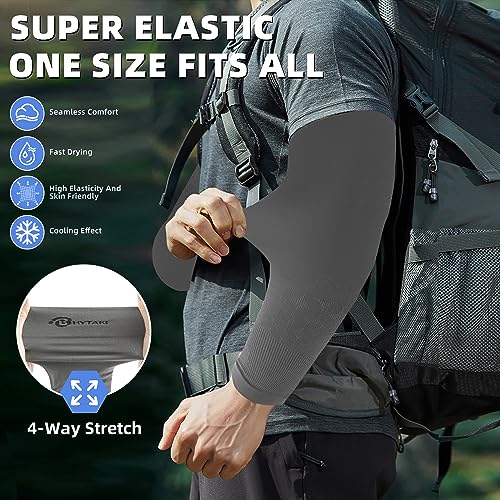Image of BHYTAKI UV Sun Protection Arm Sleeves, UPF 50 Sports Cooling Arm Compression Sleeves for Men Women Teenager