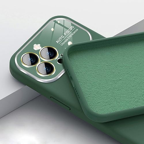 Coque silicone iPhone 14 carrée ENILSA vert foncé protection photo
