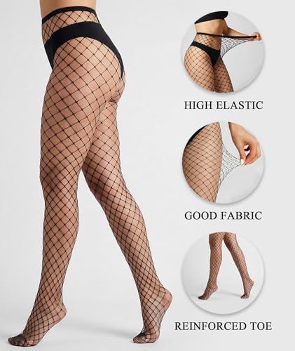 Image of Chalier Fishnet Stockings Lace Tights Thigh High Stockings for Women