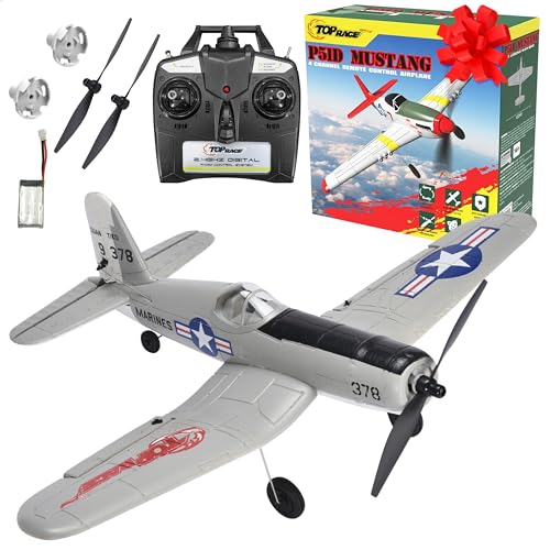 Top Race Remote Control Airplane - Ready to Fly 4 Channel RC Plane for Adults - Advanced Foam...