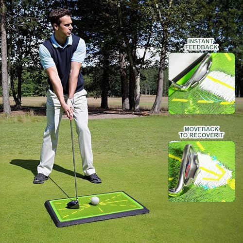 Golf Practice Mat with Swing Path Feedback – Heavy Duty Anti-Slip Rubber Base for Indoor/Outdoor Training | Portable Divot Board for Swing Analysis for Beginners & Experienced Players - Image 5