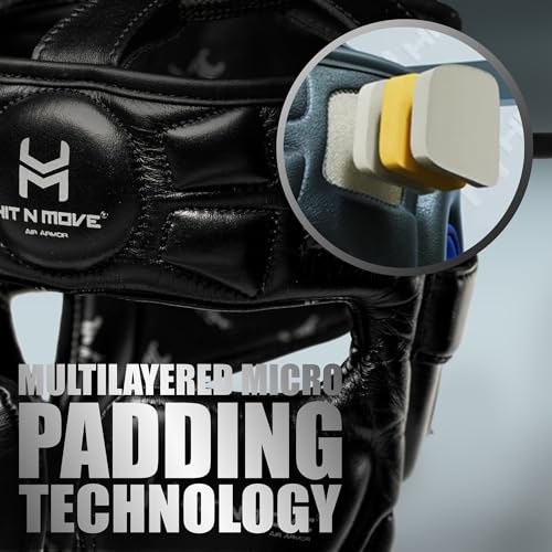 Image of HIT N MOVE Air Armor Precision Boxing Headgear - Lightweight & Protective Headgear for Men and Women in MMA, Kickboxing, Muay Thai, Training & Sparring and Combat
