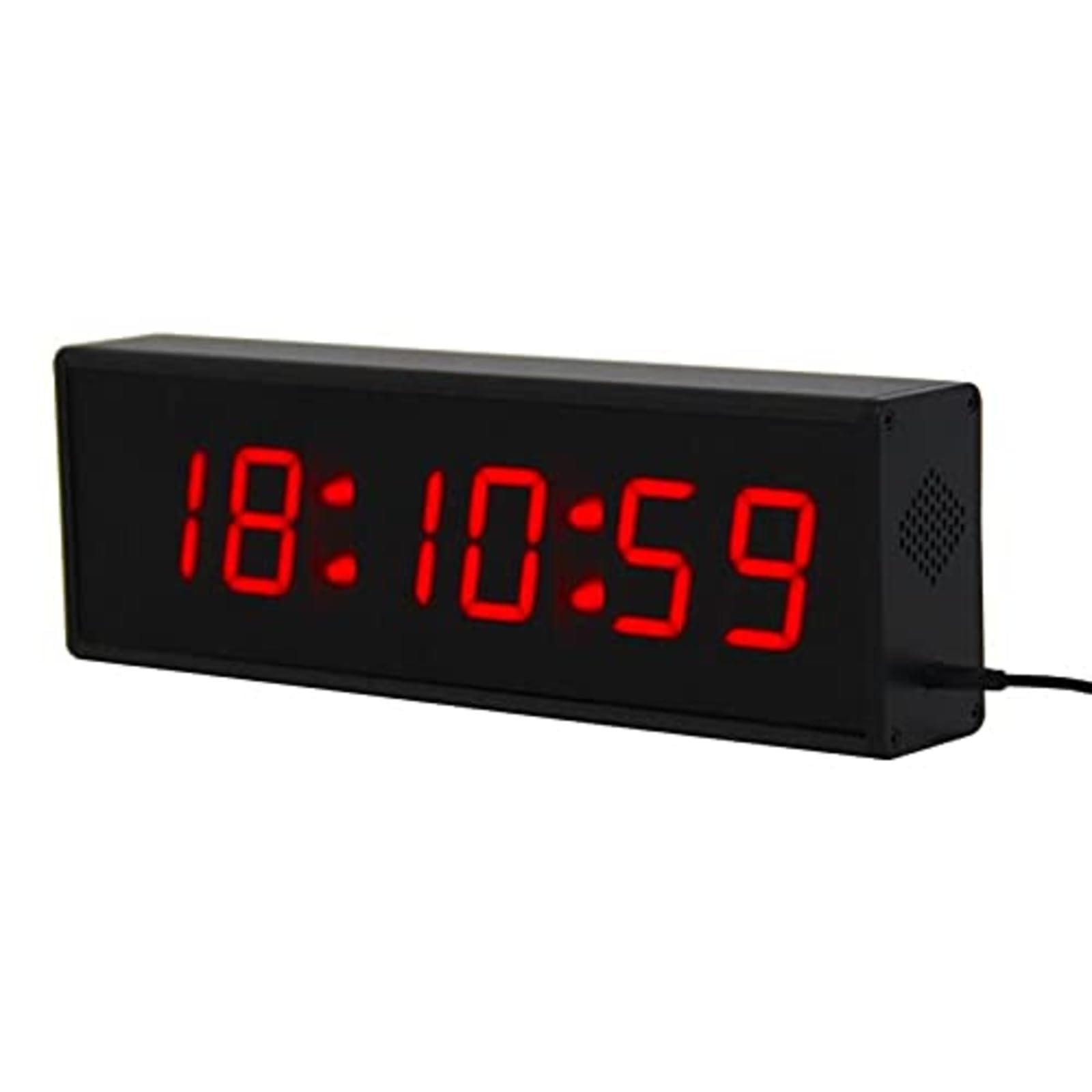 Ravencourt Digital LED Clock, Black With Red Digits, Medium