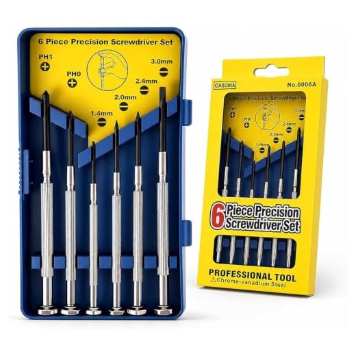 6Pcs Mini Screwdriver Set, Eyeglass Repair Screwdriver, Precision Repair Tool Kit with 6 Different Size Flathead and Philips Screwdrivers, Ideal for Watch, Jewelers