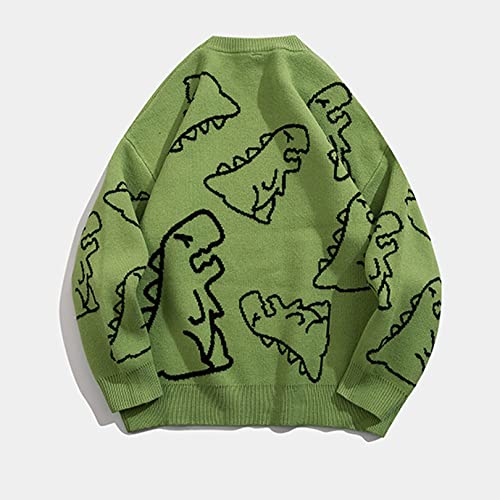 Flygo Women Dinosaur Knit Sweater Unisex Oversized Sweaters Casual Long Sleeve Pullover Jumper Knitwear2