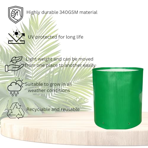Image of HDPE UV Treated 340 GSM Plant Growing Bags for Terrace Gardening Easy to Use 09 x 12 Inch - Pack of 10
