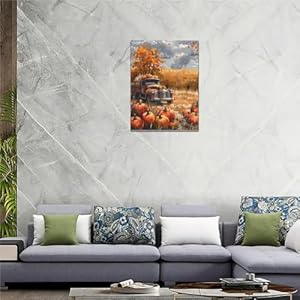 Fall Decor Wall Art Farmhouse Autumn Pumpkins Pictures Wall Decor Country Autumn Leaves Red Truck Canvas Painting Print Modern Home Decorations Artwork for Bathroom Bedroom Living Room Kitchen 12"x16" Fall Decor Wall Art Farmhouse Autumn Pumpkins Pictures Wall Decor Country Autumn Leaves Red Truck Canvas Painting Print Modern Home Decorations Artwork for Bathroom Bedroom Living Room Kitchen 12×16