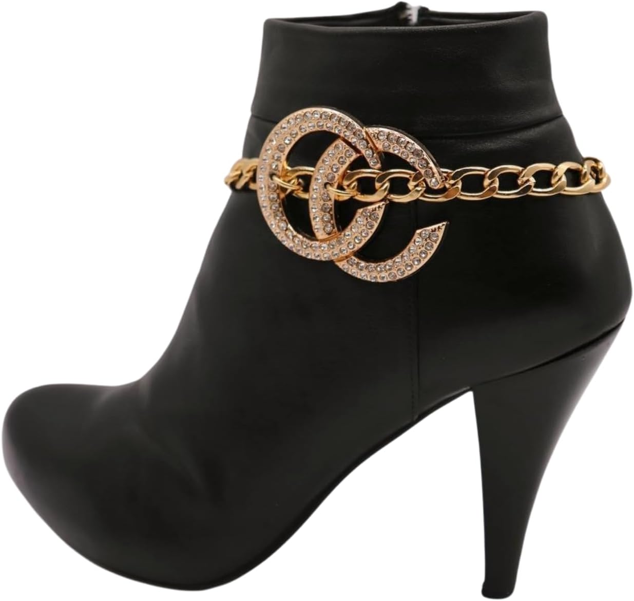 Women Western Fashion Jewelry Boot Bracelet Gold Metal Chain Shoe Anklet Circle Bling Charm z292