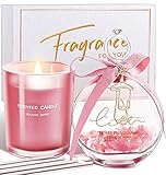 Birthday Gifts for Women,Scented Candles Gifts for Mom/Grandma, Aromatherapy Gift Box for Teacher Appreciation Gift/Graduation Gifts,Fragrances Reed Diffuser-Wedding/Anniversary/Couples Gifts for Her