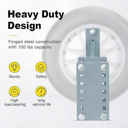 Miniatura 2 de Portaneumáticos de repuesto con cerradura, resistente y capacidad de 100 libras, soporte universal para neumáticos de repuesto para 4, 5, 6 ruedas