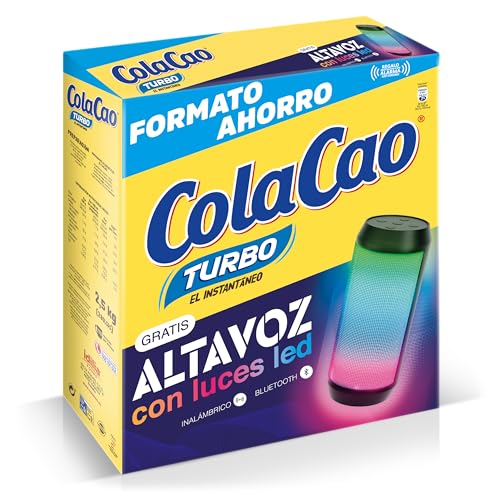 ColaCao, Trubo, Cacao Soluble Instantáneo Natural sin Aditivos - Formato Ahorro - 2,5kg (Altavoz con Luces Led)