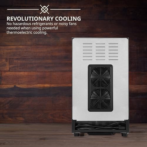 Ivation 8 Bottle Red And White Wine Thermoelectric Wine Cooler/Chiller Counter Top Wine Cellar with Digital Temperature Display, Freestanding Refrigerator Smoked Glass Door Quiet Operation Fridge