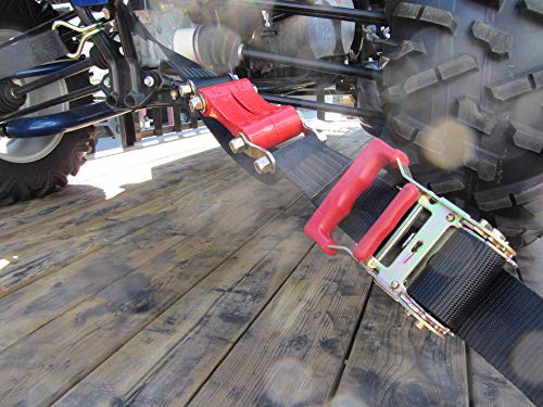 Shockstrap Heavy Duty Ratchet Strap Tie Downs - 2" X 9' W/ Snap Hooks (4 Pack) 10,000 Lb Break Strength, Built-In Shock Absorber Keeps Constant Tension, Usa Made Polyester Webbing, 3,333 Lb Wll #TOP5