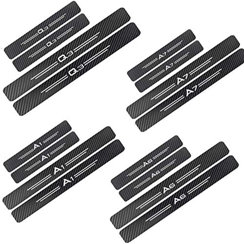 HAOHAO Placa Resistente a los rasguños para Que el árbol del automóvil coincida con el Pedal de 4 Piezas con una Hoja de Fibra de Carbono Externa, para Audi A1 A3 A4 A5 A6 A7 A8 Q1 Q1 Q3 Q5 Q7 T.