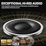 1Mii Y8 Hybrid Active Noise Cancelling Headphones, Hi-Res LDAC Wireless Audio, 75H Ultra-Long Playtime, Comfort Fit & Foldable Over Ear Bluetooth Headphones for Travel, Home, Office -Black - Image 4