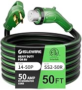 50 Amp RV/EV Extension Cord – 25 FT Heavy Duty, Waterproof & Flexible Power Cable