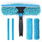 IGADFensterabzieher + Schrubber (Chenille- und Mikrofasertücher) für Fensterreinigung/Mehrwinkel-Fensterwascher-Zubehör für Verlängerungsstange/IGADPOLE Befestigung